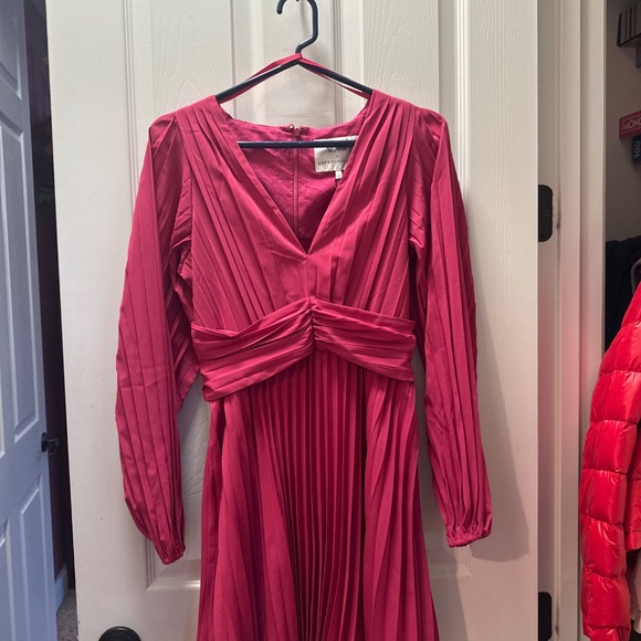 NWT XS Aureta by Anthropolgie raspberry dress - Picture 2 of 5
